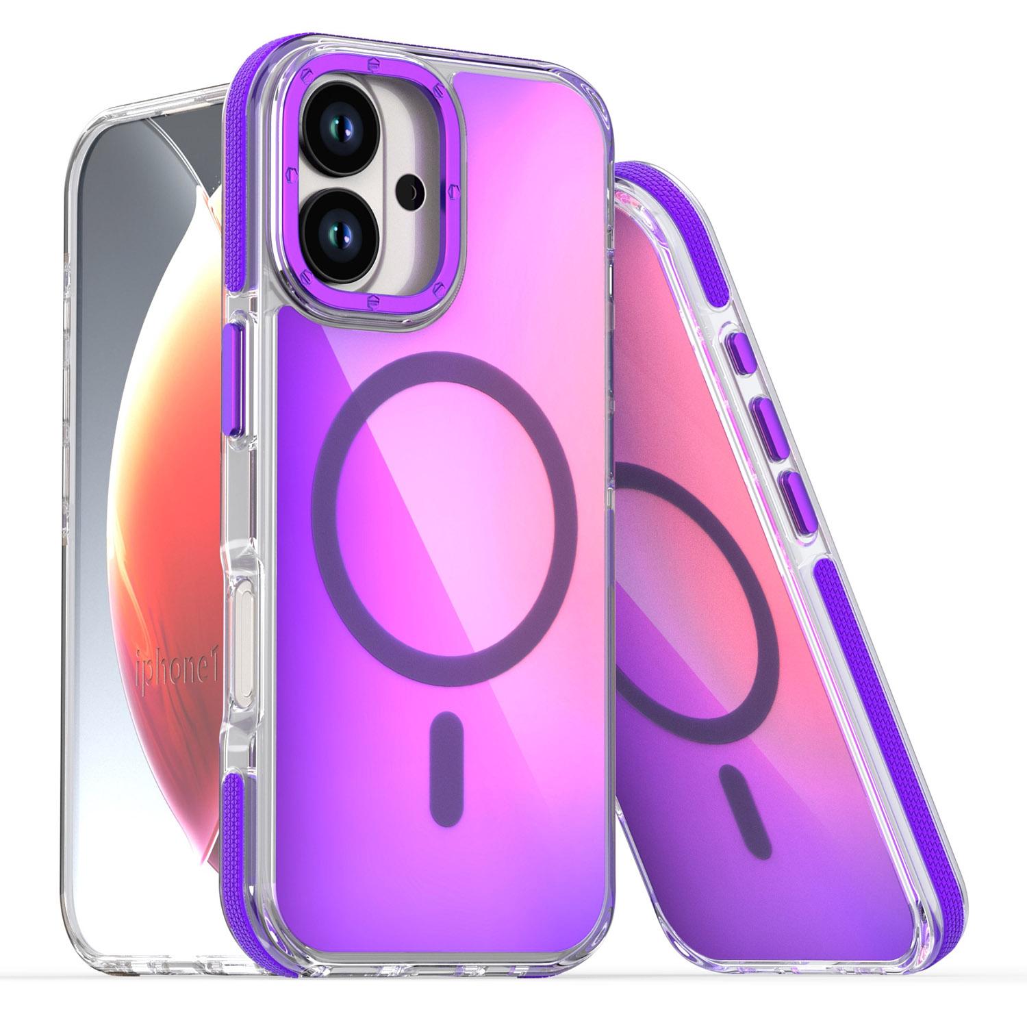 

Для iPhone 17 Чохол Сумісний з MagSafe Змінюючий колір ТПУ Акрилова Задня кришка для телефону Purple