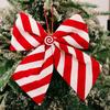 Candy Stripes Christmas Bows for Wreath Red And White Candy Cane Stripes Bow for Garland Wedding Party Staircase Fireplace Indoor Outdoor Decor