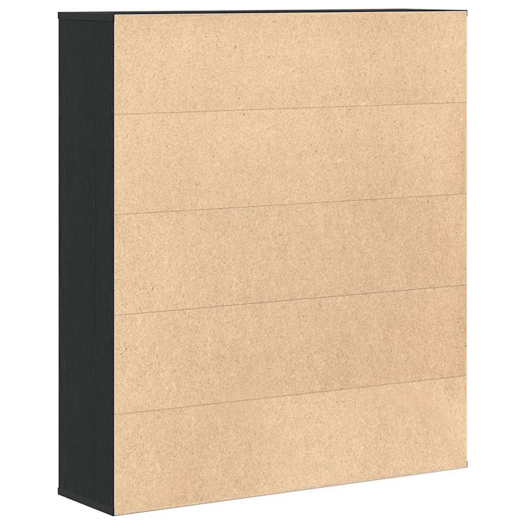 Bookshelf Black Oak Effect 89 x 24 x 101.5 cm Engineered Wood