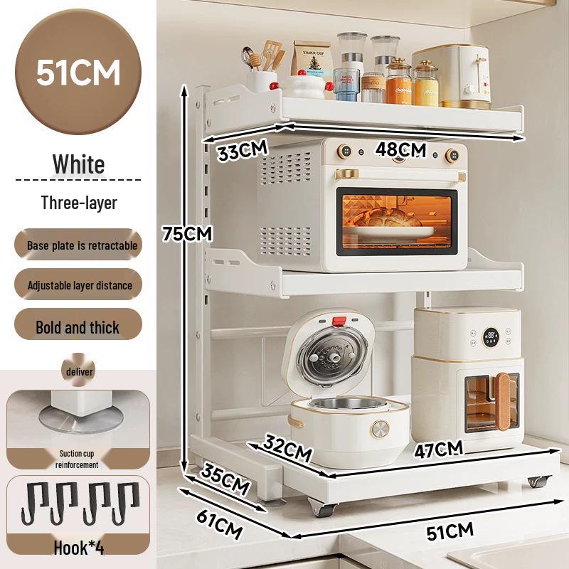 Multi-Functional Kitchen Microwave and Rice Cooker Storage Rack