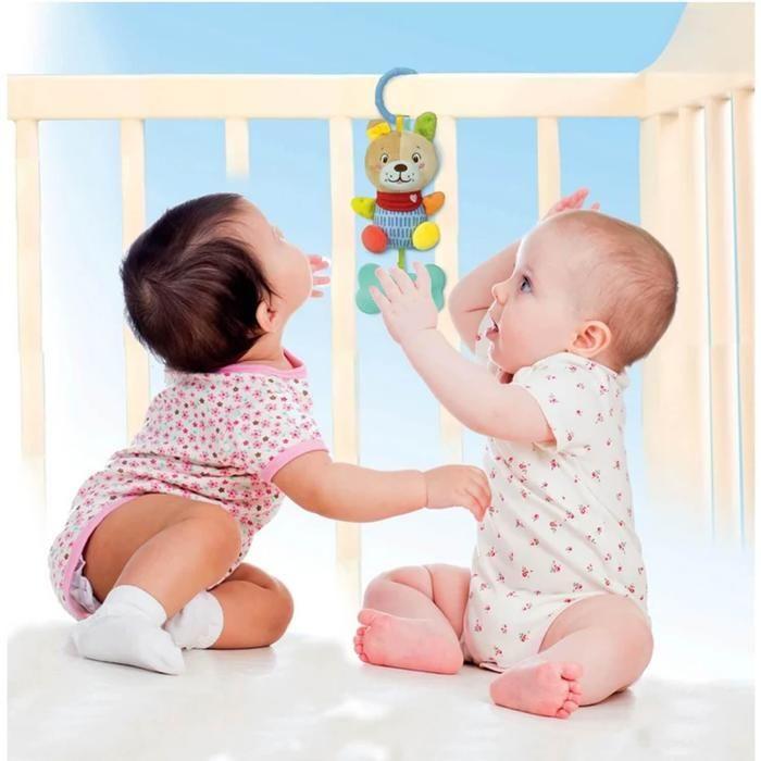 Jouet pour enfant - CLEMENTONI - Morbido Cagnolino Sonaglino - Tissu doux - Blanc - 20 cm