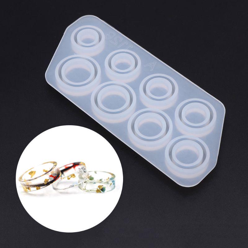 Flat Rings Mold Collection Handmade Making Ring Jewelry Silicone Mold Crystal Epoxy Mould Jewelry Making Tool