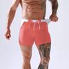 New Men's High-End Quick-Dry Plus Size Double-Layer Tie-Up Swim Trunks