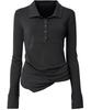 Peulleeoeob Asymmetrical Draped Shirt (Fl-186_Black)