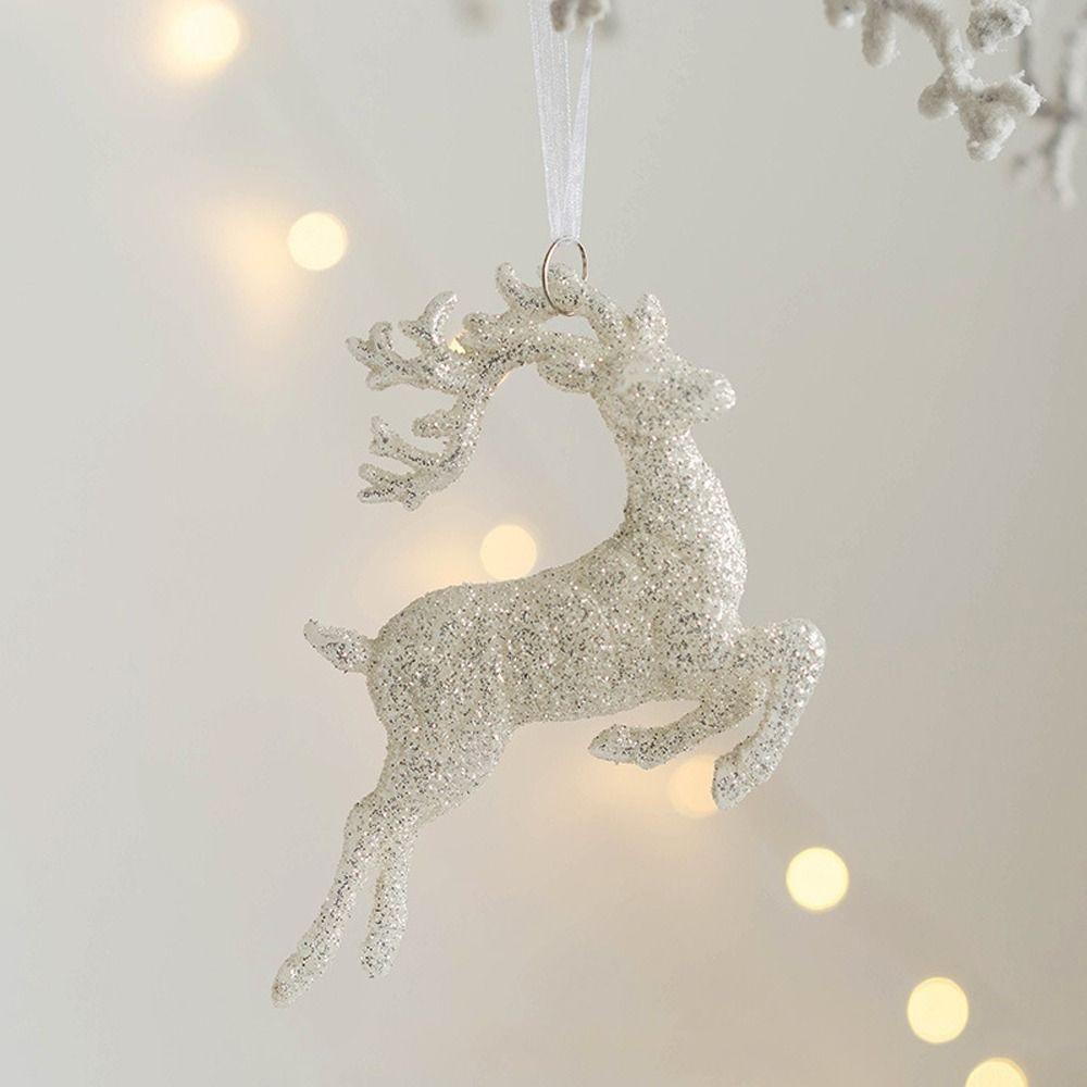 Cartoon Christmas Glitter Elk Pendants Hanging Christmas Tree Decoration  Holiday Party Supplies