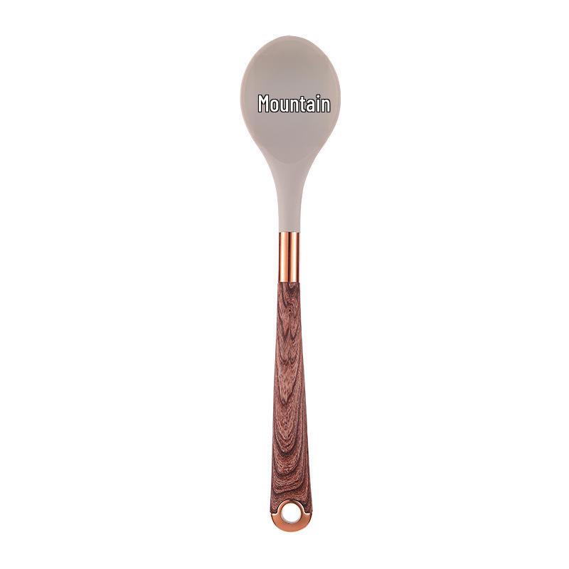 Set de Utensilios de Cocina de Silicona con Grano de Madera de 11 Piezas - Utensilios de Cocina Antiadherentes y Resistentes al Calor