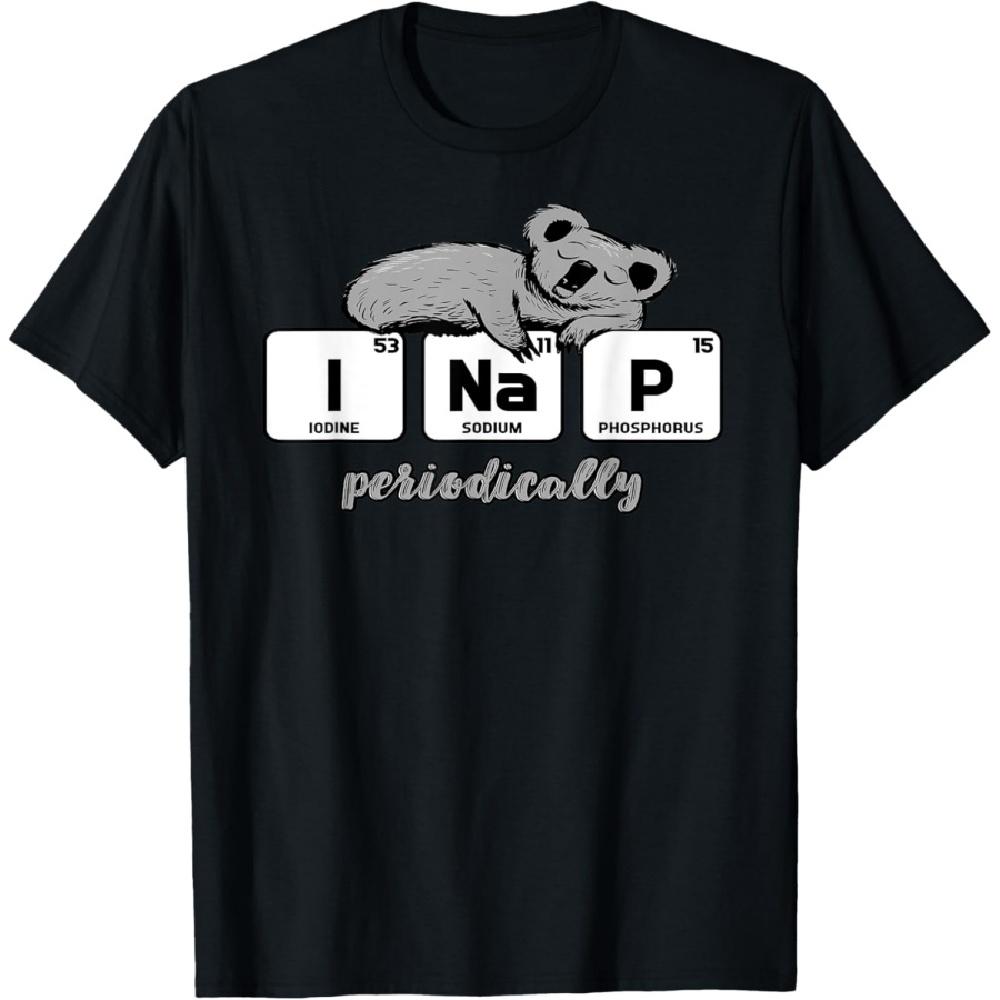 Funny Chemistry Elements Science I Nap Periodically Koala T-Shirt XXXXXL чёрный