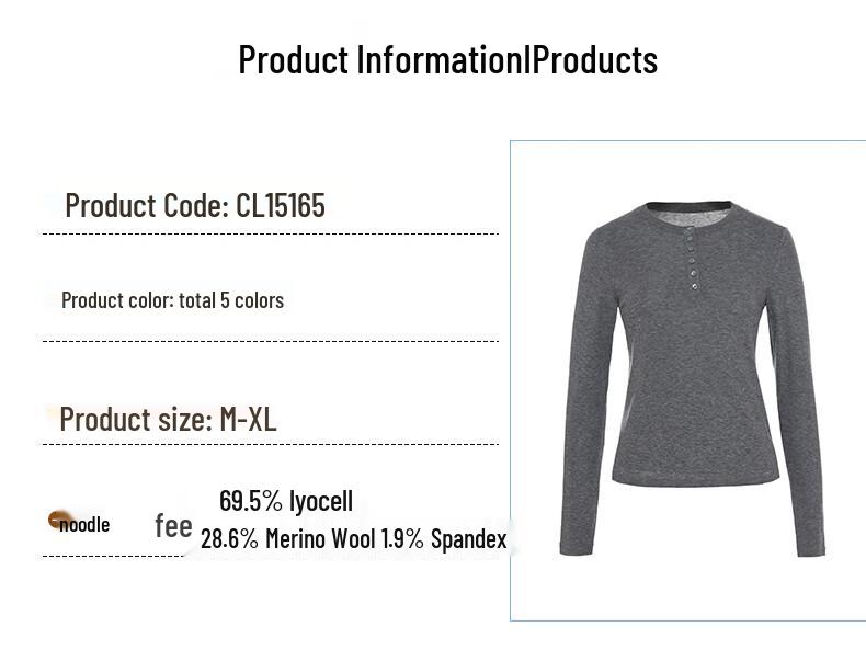 G·TENNA Women's CL15165 Wool Blend Base Layer Sweater