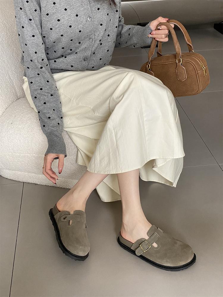 Fashion Slingback Top Quality New Leather ink panties For Women Retro Fashion Summer All-Match Sandals Shoes soft-Soled susal Sandals