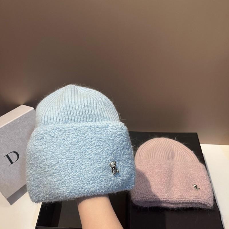 Russian Rabbit Fleece Thick Oversized Knit Hat Winter Warm Earflap Bear Beanie Headwrap