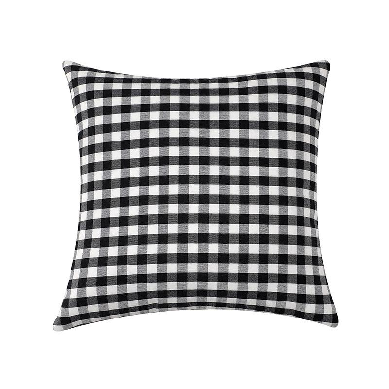 Plain Striped Pillowcase Korean Style Polyester Cotton Black and White Plaid Pillow Waist Pillow Without Core