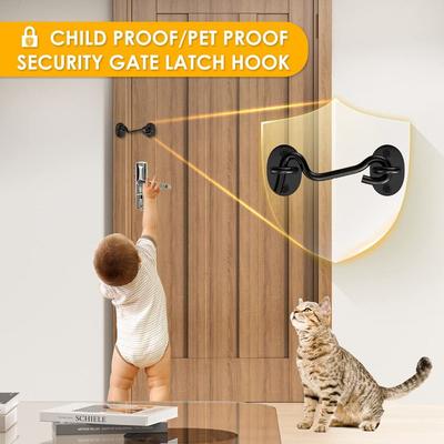 Barn Door Lock Gate Latch 4 Inch Hook and Eye Latch Heavy Duty Screen Latches Hardware Stainless Steel Gate