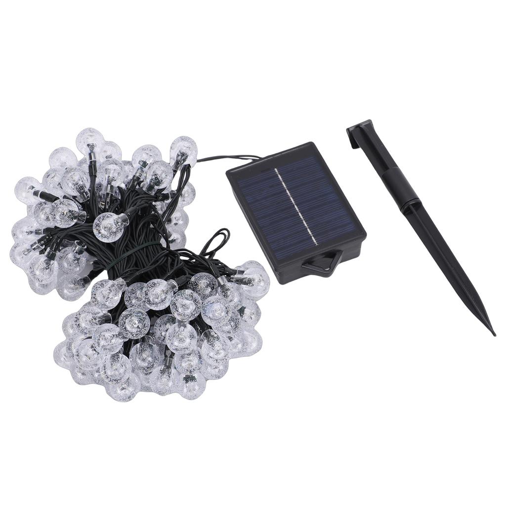 LED Solar String Lights 12M Ball Style Outdoor Rainproof Solar Powered with Remote Control 100 Lights 8 Lighting Modes