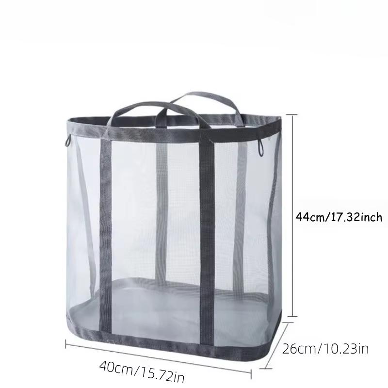 1PC Foldable Laundry Hamper Bag - Travel & Home Clothes Organizer Breathable Mesh Laundry Basket Nylon