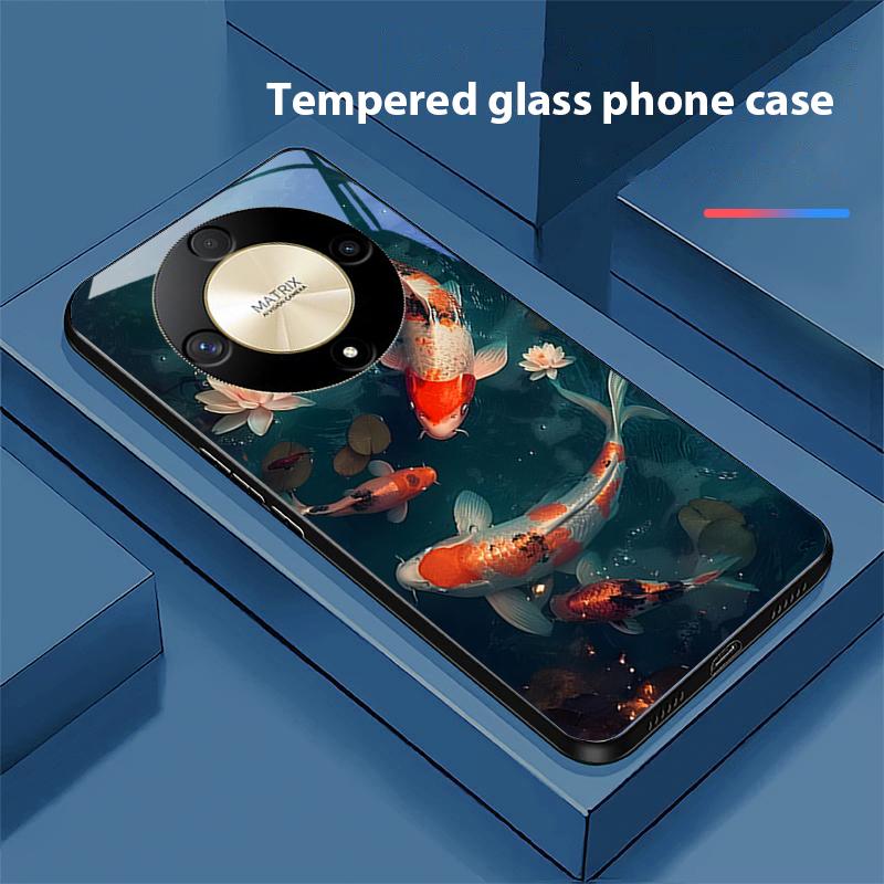 Funda de Cristal Templado para Teléfono Chino Wind Fish Para Honor Magic 6 50 70 90 Lite X7b 200 Pro Nova 10 Nova 5T X6 P30 Pura 70 Ultra
