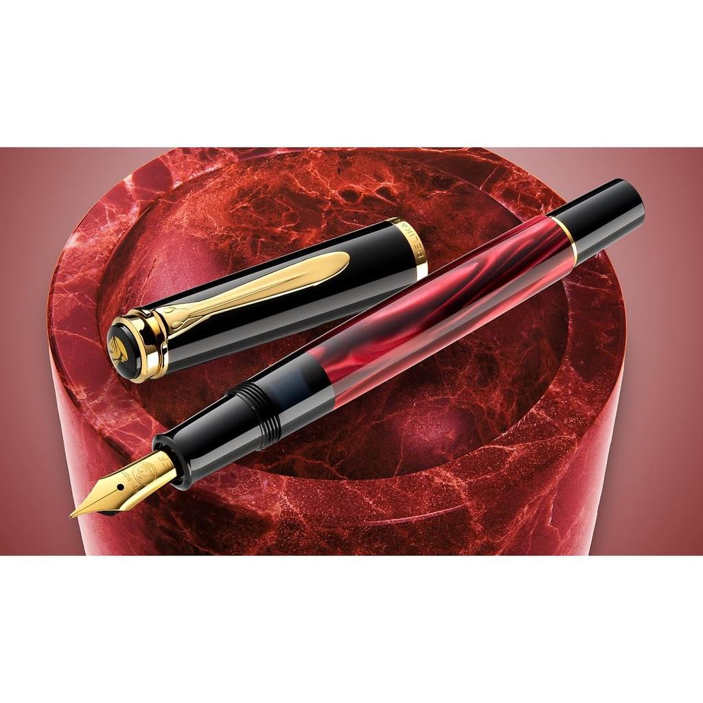Pelikan Classic Red Marble M200 Fountain Fine Limited Officially Imported Pen, Nib, Edition,