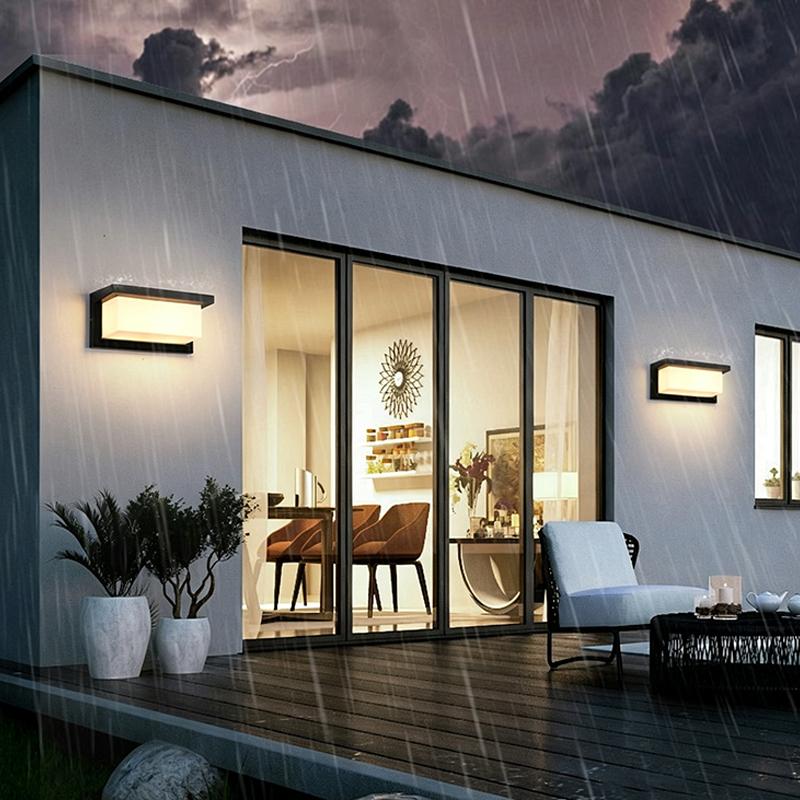 Led Outdoor Wall Light Waterproof Ip65 Motion Sensor Led Outdoor Lighting Porch Lights Balcony Garden Lights Outdoor Wall Lamp