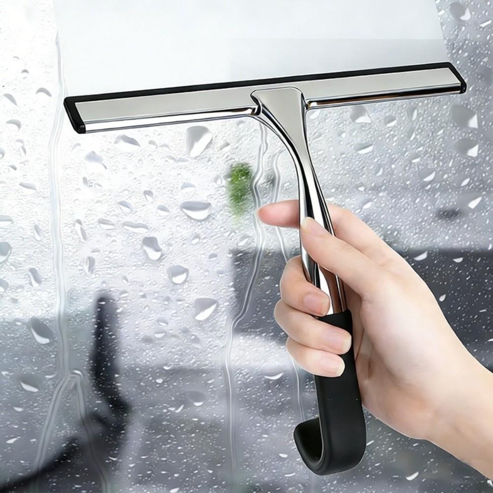 Hanging Shower Squeegee Stainless Steel Glass Cleaner Multifunctional Window Wiper Window Cleaning
