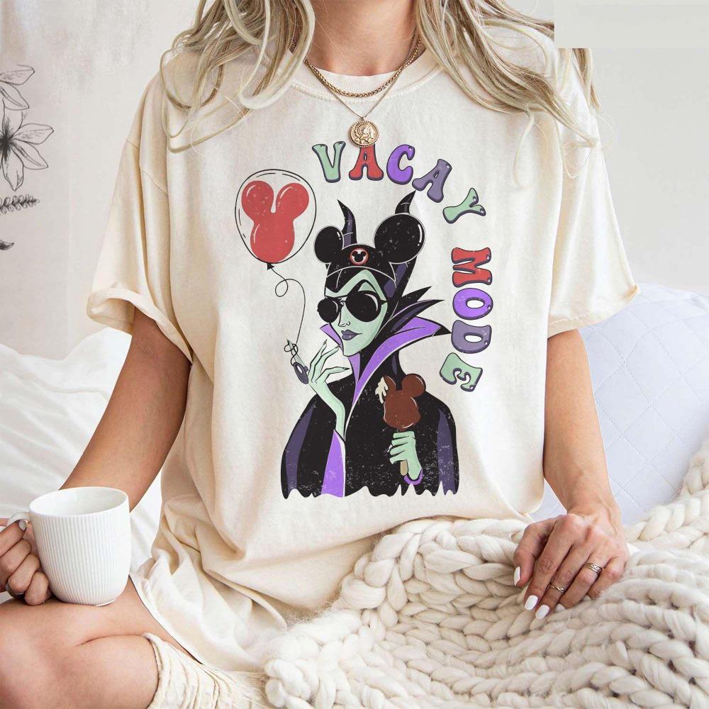 

The Latest Hotselling Disney Tshirt Shortsleeved Retro Sleeping Spell Villain Fun Loose Breathable Tshirt Womens Clothing S
