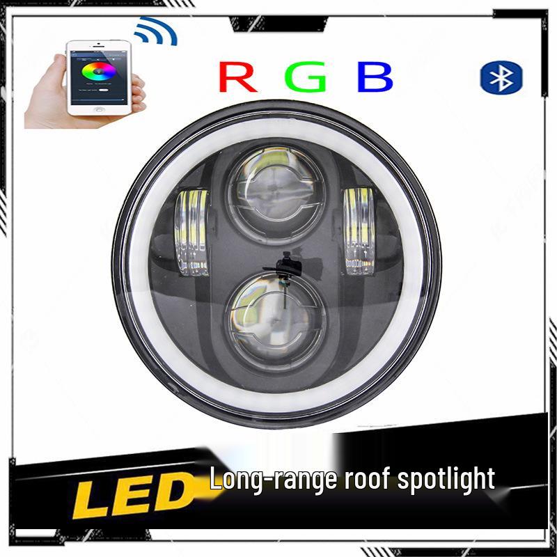 5.75" RGB LED Bluetooth Controlled Harley Motorcycle Headlight