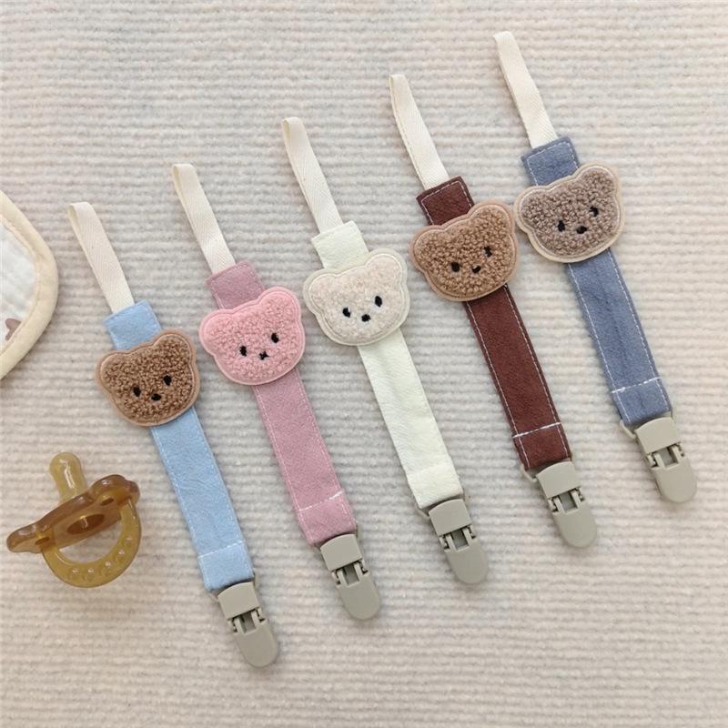 Sevimli Ayı Bebek Emzikleri Kayışları Emzik Klipsleri Tutucular Düşme Önleyici Zincir Karikatür Diş Çıkarma Klipsi Diş Kaşıyıcı Oyuncak Emzik Emzik Askısı