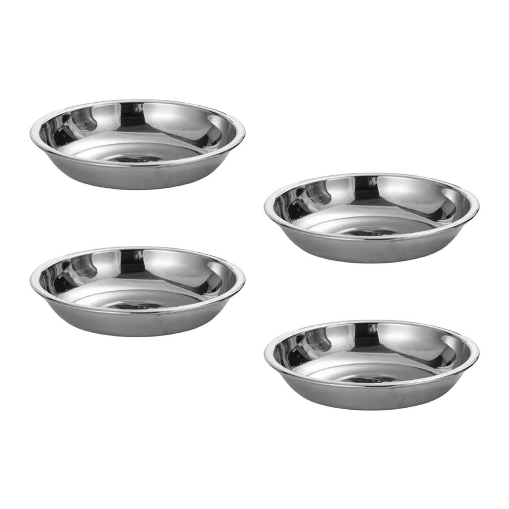 4 szt. Stal Nierdzewna Talerze Obiadowe Małe Miseczki na Sos Tacę Serwingową na Przyprawy Płaski Talerz Naczynia Serwingowe Łatwe w Użyciu