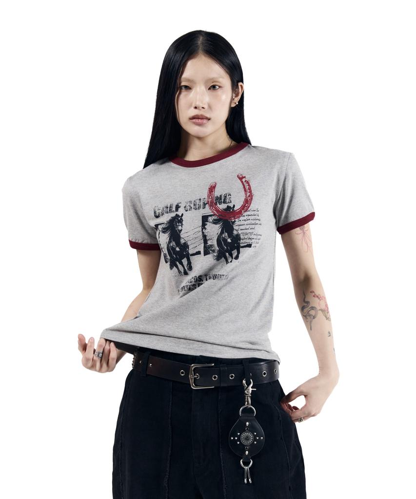 AAKAM Horseshoe Ringer Top (Gray)