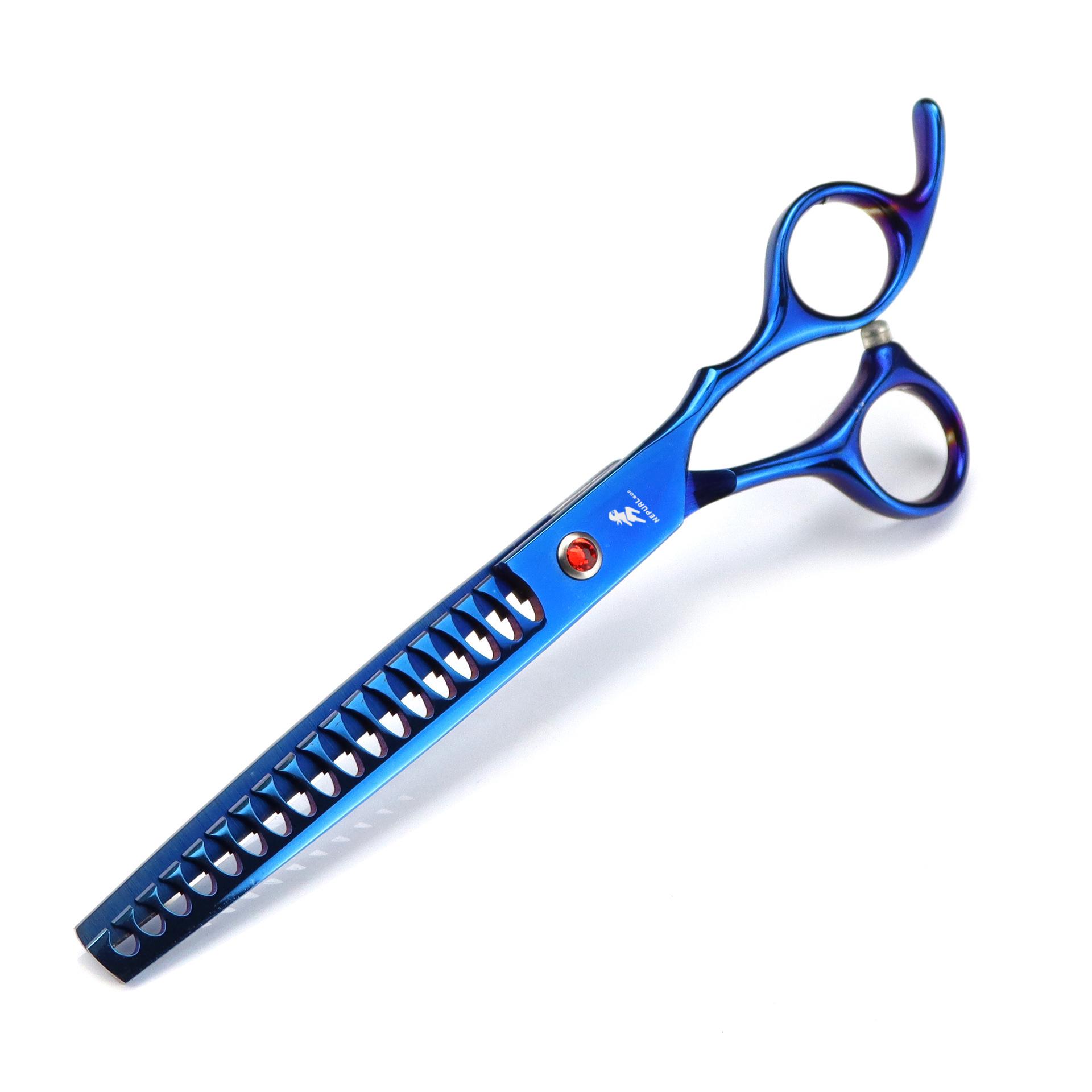 Napsun 7.0-Inch Color Fishbone Thinning Pet Grooming Scissors