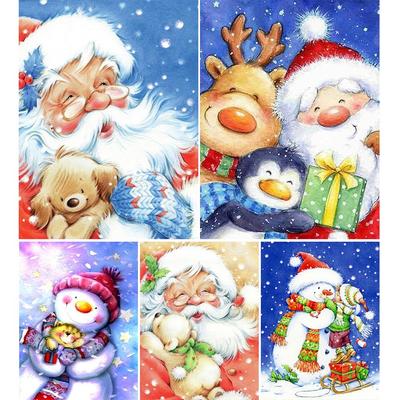 5D Diy Diamond Painting Cartoon Santa Claus Cross Stitch Kit Full Round Embroidery Mosaic Art Picture Of Rhinestones Decor Gift