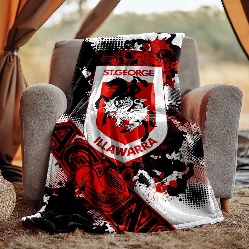St George Illawarra Flannel Blanket Soft Warm All-Season Throw, Design for Camping, Car Travel, Hiking Sofa, Bed, Office Perfect Gift for Parties