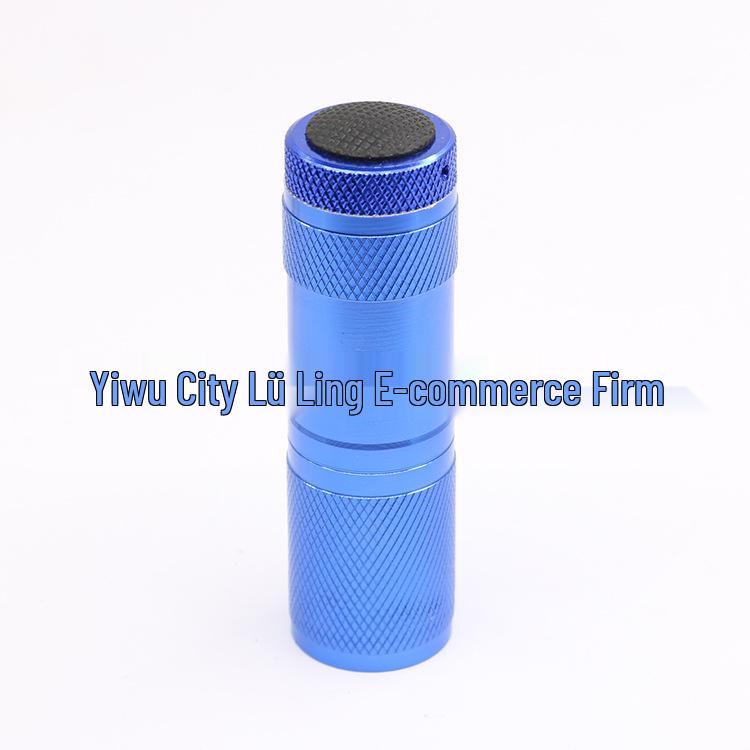 9-LED UV Flashlight & Glue Curing Detector - Portable Purple Light for Banknote Verification & Fluorescent Agent Detection