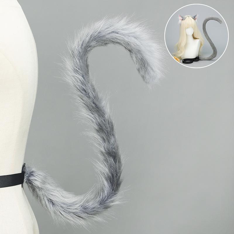 Handmade Plush Cat Ear Headband & Tail Set - Realistic Cosplay Props for Anime Conventions