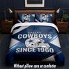 Dallas Cowboys Design Bett Bettwäsche Set 1 Bettbezug + 2 Kissenbezüge Weich Atmungsaktiv Haushalt Bettwäsche