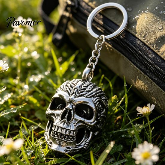 Compact Hanging Accessory 3D Printed Skull Keychain, Detailed Skeleton Key Ring Pendant for Carving Bag Backpack, Spooky Cool Accessory, Halloween