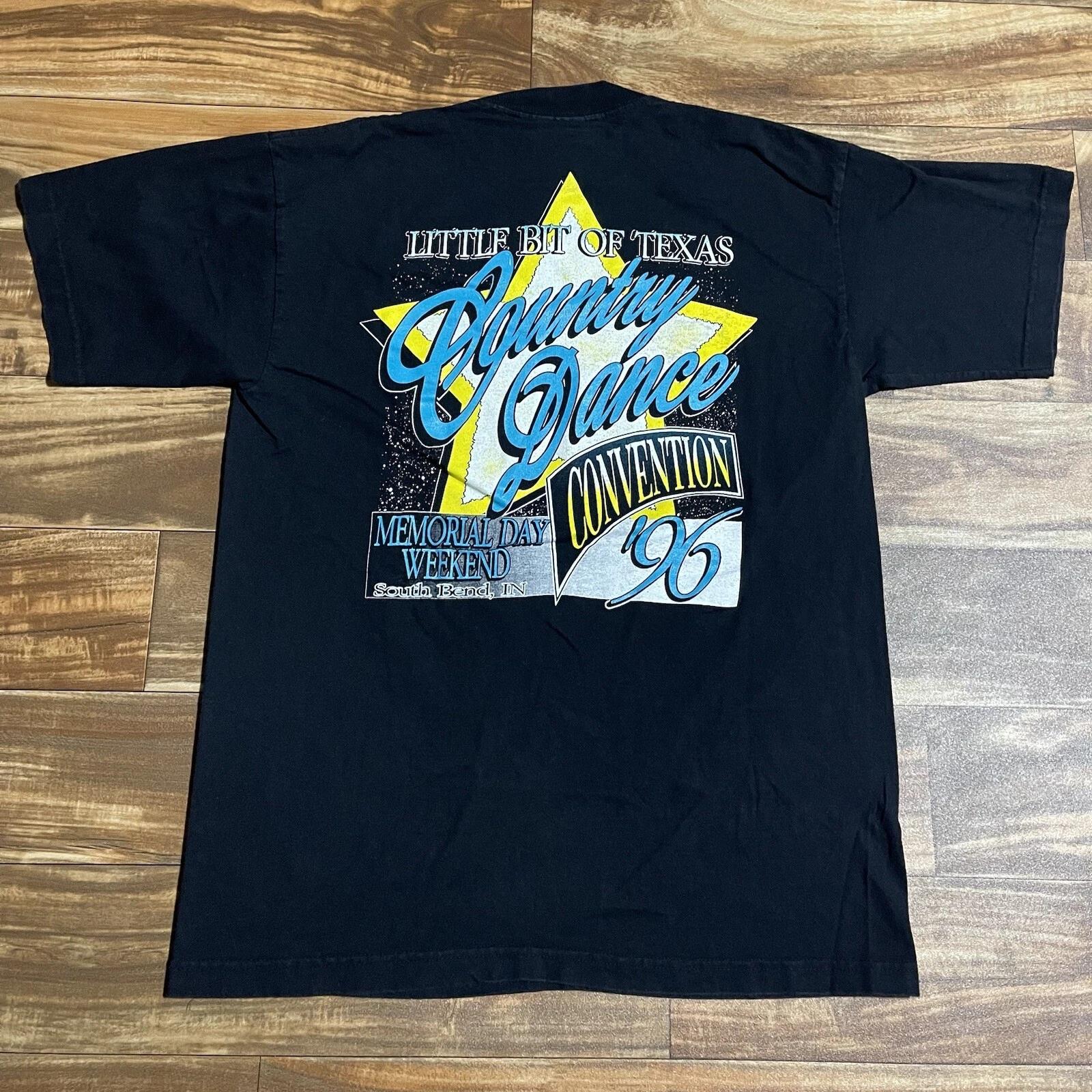 

Vintage 1996 Little Bit Of Texas Country Dance Festival Memorial Day T-Shirt L XL