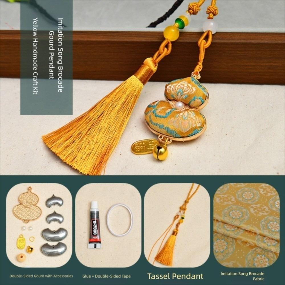 

Handmade Chinese Knot Tassels DIY Craft Smooth Fringe Trim New Calabash Tassels Pendant Car Decor жовтий