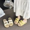 French Platform Slippers Women's Outer Wear 2025 Summer New with Skirt Versatile Fairy Style Bow Word Sandals
