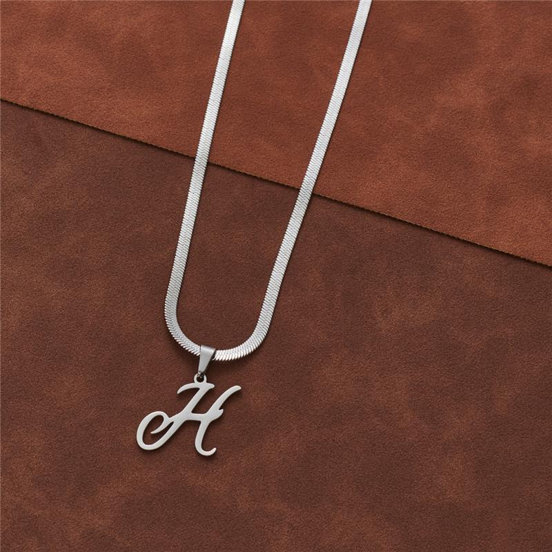 Dainty Initial Necklace Silver 26 Letters Snake Chain Necklaces for Women Girls Jewelry Choker Birthday Gifts