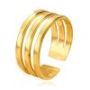 Cold Style Multi-Row Line Stainless Steel Ring for Women - Simple Geometric Metallic Accessory