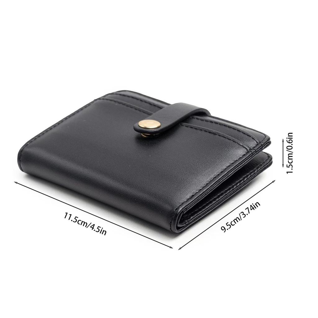 New Arrival Hot Sale Women'S Ultra-Thin Wallet Bifold PU Leather Card Clamp With Key Chain Zipper Document Package