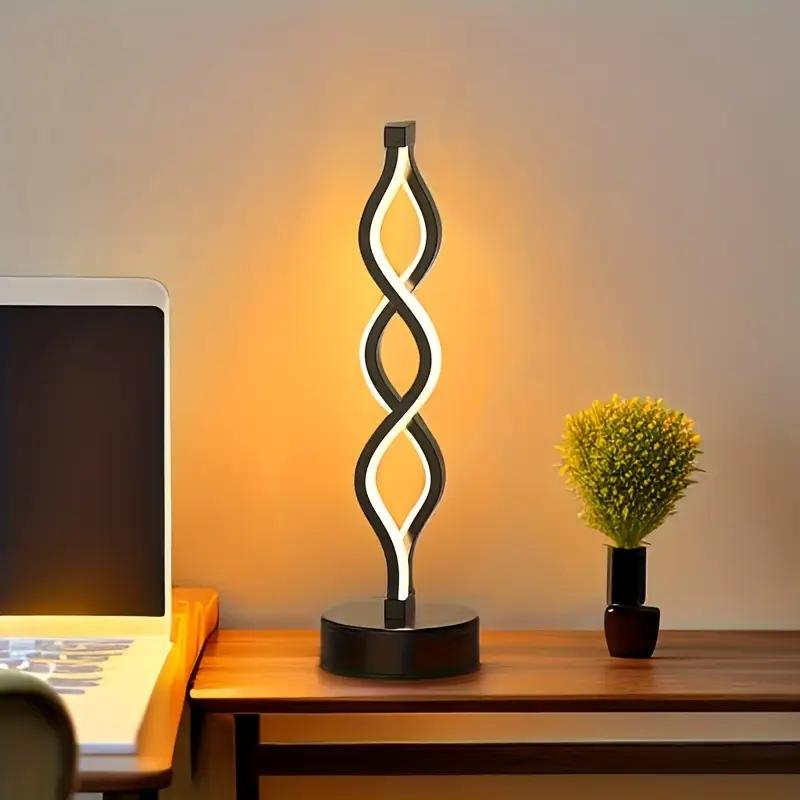 Elegant Spiral Seaweed Desk Lamp Modern Nordic Style USB Powered Adjustable Brightness Suitable for Bedroom and Living Room