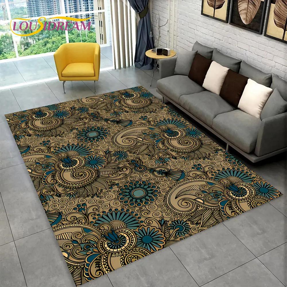 Bohemia Mandala Geometric Area Rug,Carpet Rug for Home Living Room Bedroom Sofa Doormat Kitchen Decor,Kid Non-slip Floor Mats