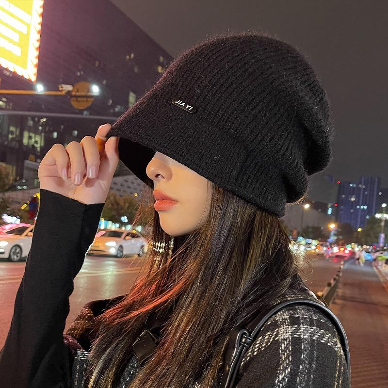 New Rabbit Fur Hat for Women Autumn/Winter Fashion High-Quality Knit Hat Winter Warm Wool Hat with Ear Flaps