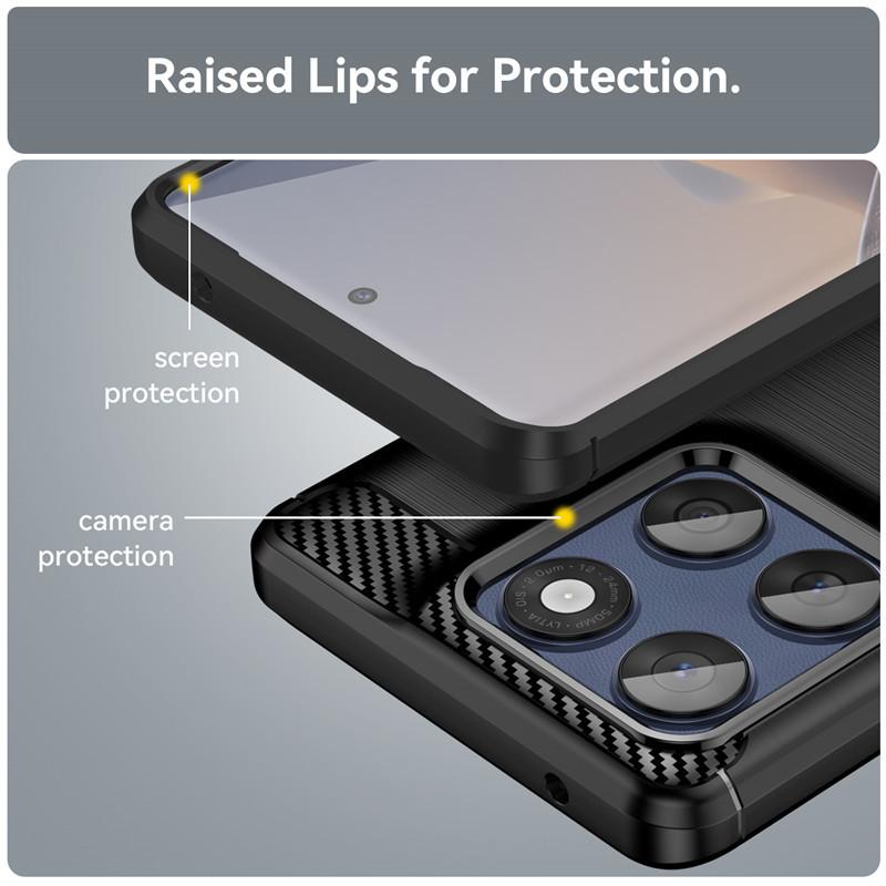 For Motorola Edge 60 Fusion Case For Motorola Edge 20 30 50 60 Fusion Cover Carbon Fiber Shockproof Silicone Bumper For Edge 60