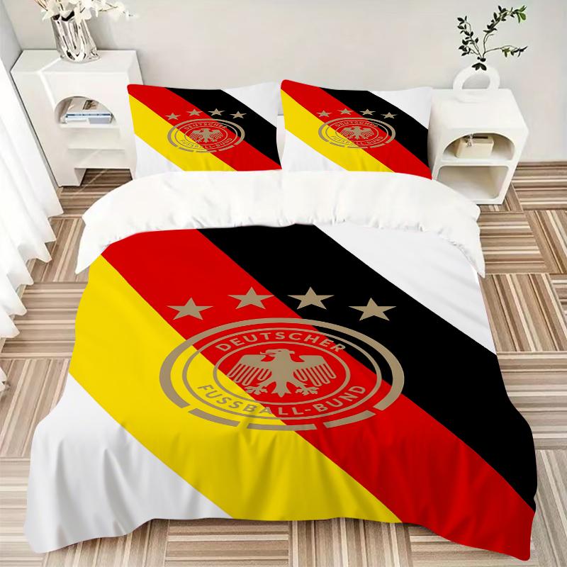 3Pcs German Football Federation Emblem Bedding Sets For All Sizes New 3D Printed Bed Cover Comforter Duvet Cover Pillowcase Bedroom Decoration