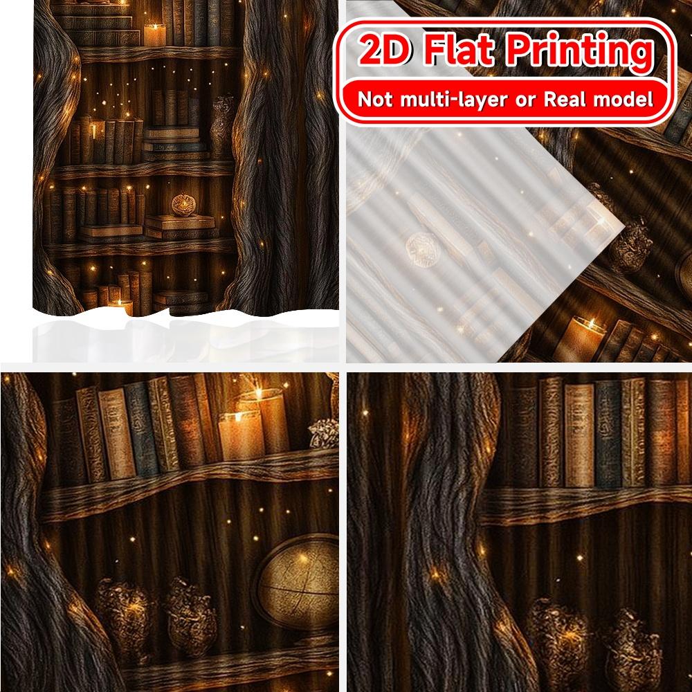 Set Of 2 Flat Printing Enchanted Bibliotheque Chic Print Curtains Versatile Fabric Home Decor Ldeal Bedroom Curtain Polyester Ideal For