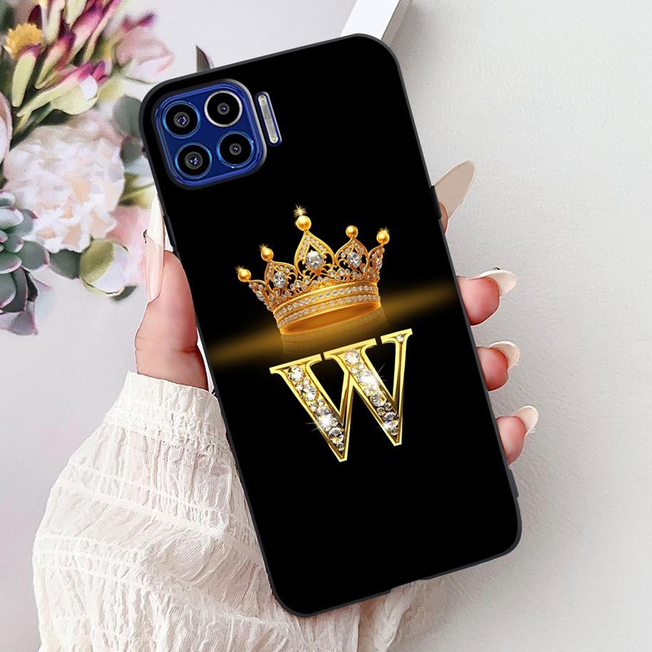 For Motorola One 5G Case Popular Letters Flower Crown Soft Silicone Shockproof TPU Couple Cover For Moto One 5G 2020 Phone Cases