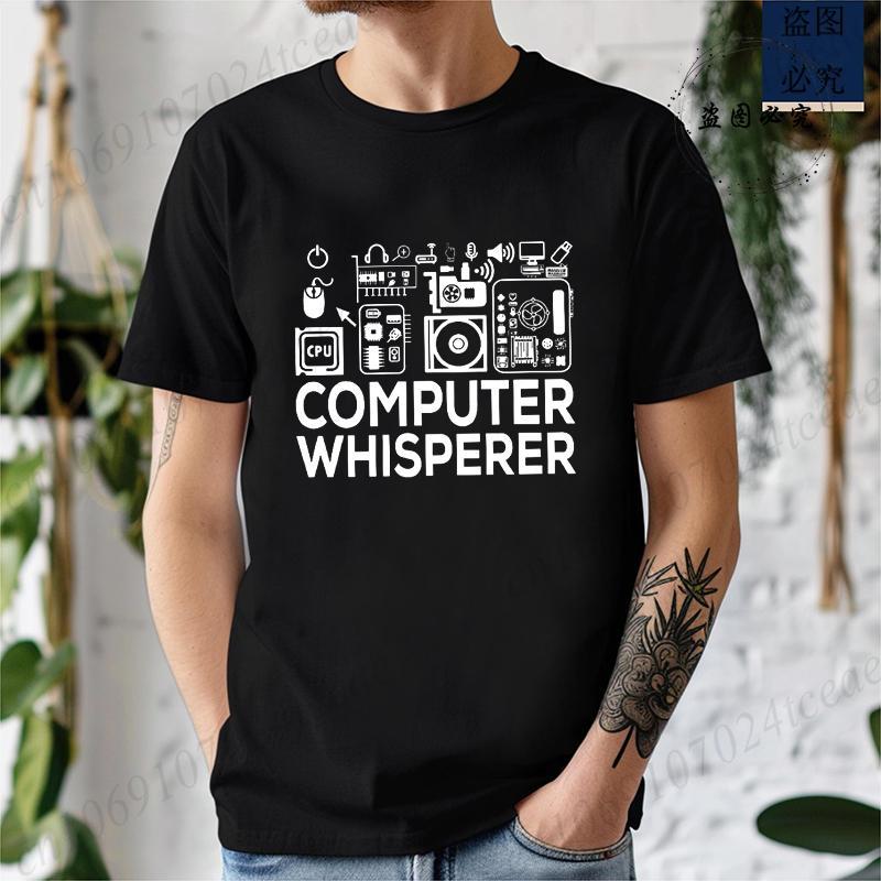 Computer Whisperer IT Tech T-Shirts,Computer Nerd Engineer Shirt,Science T-Shirts,Men s Tee Tops Clothing Short Sleeve Clothes S