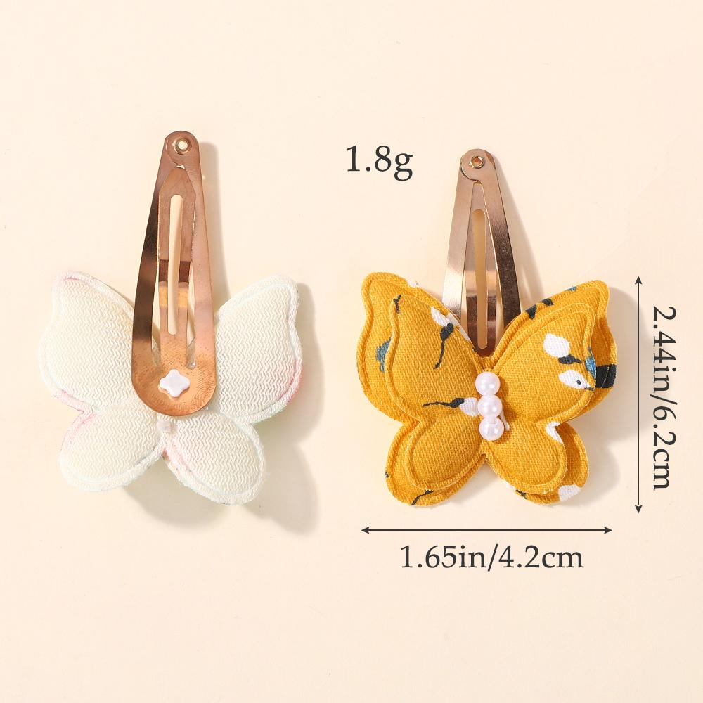 40pcs/set  Butterfly Hair Clips Print Alloy Hairpin Random Color Bow Hair Clip Kids Hairbangs Diy Korean Accessories Wholesal