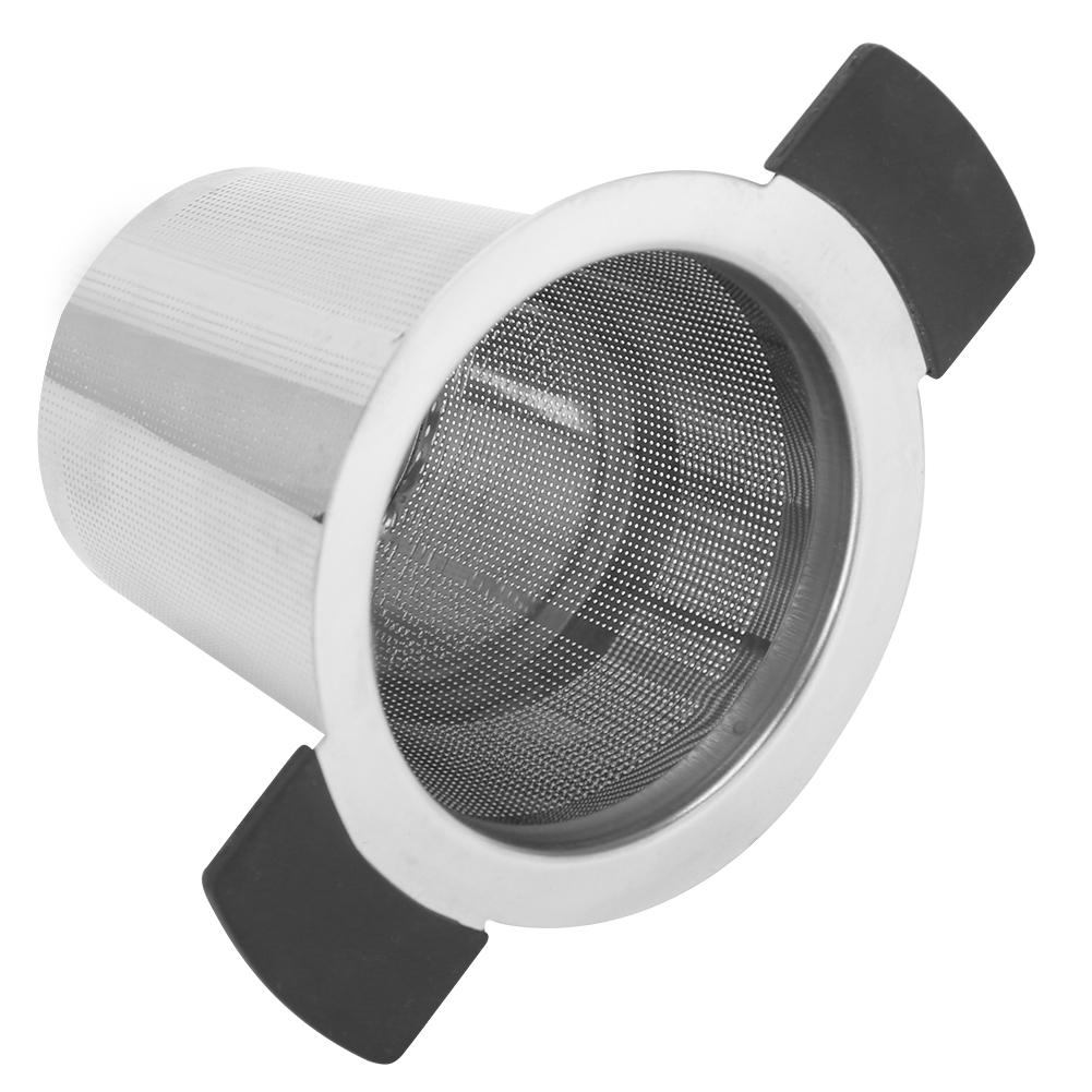 Nerezový čajový filtr šálek sítko čajové příslušenství se silikonovým víčkem